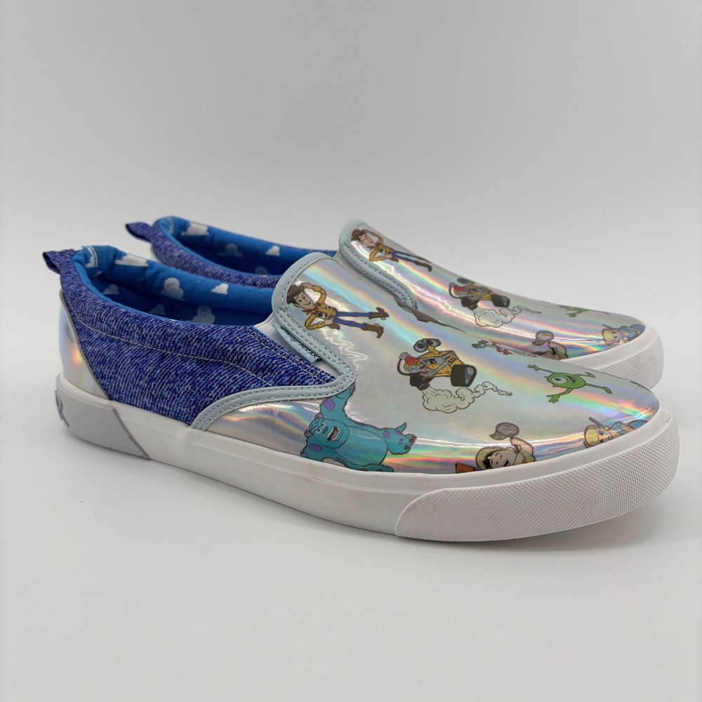 Ground Up Disney Pixar Slip On Sneakers Womens 11 Silver Holographic Character